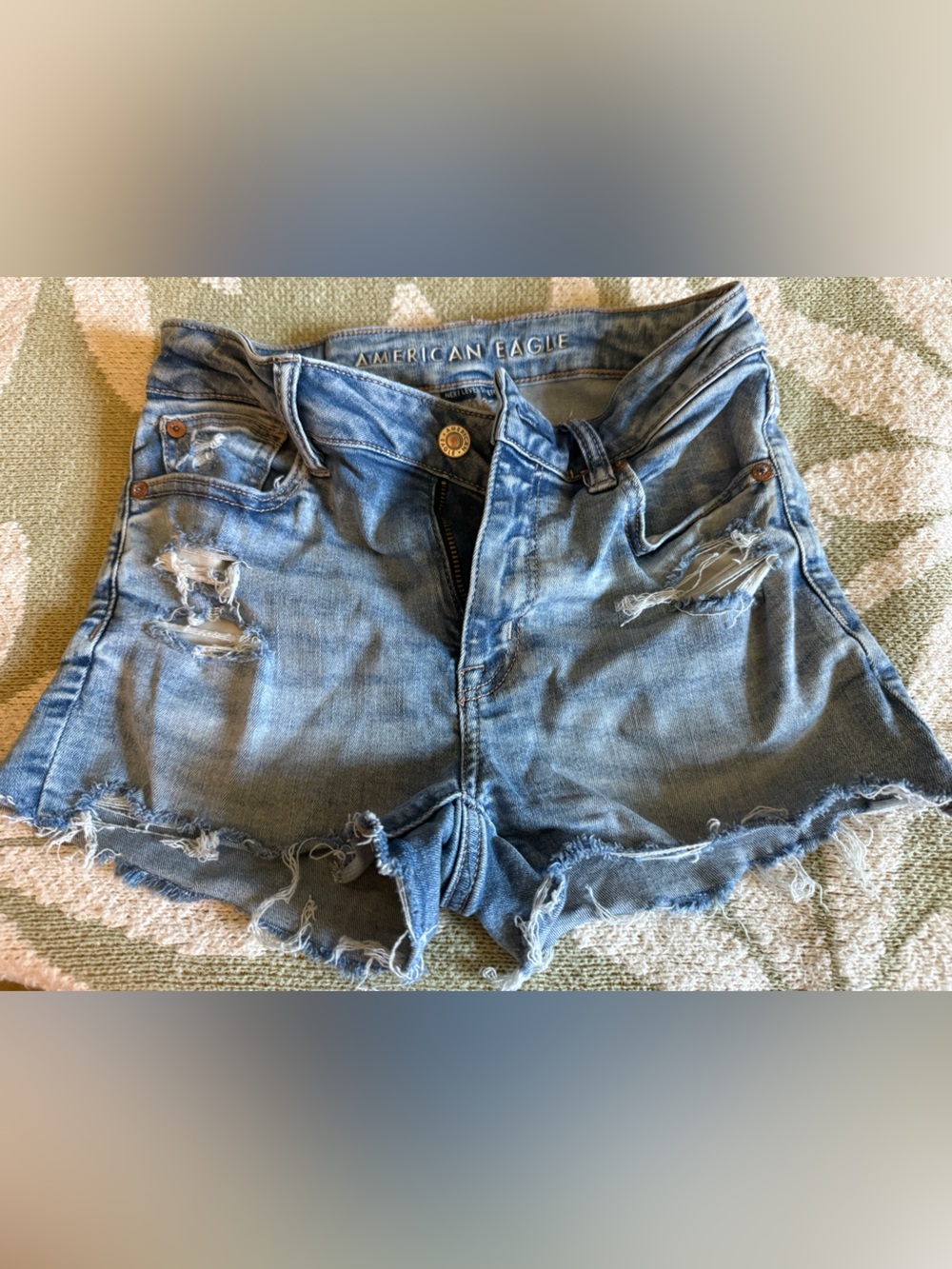 American Eagle Faded Blue Denim Shorts